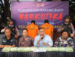 Polres Aceh Tamiang Musnahkan 10 Kg Sabu