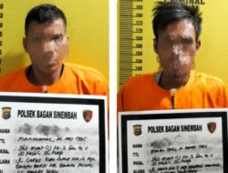 Ditangkap Warga, Dua Spesialis Pembobol Rumah Ditahan Polsek Bagan Sinembah