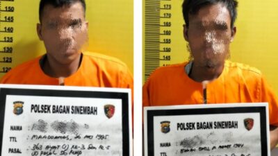 Ditangkap Warga, Dua Spesialis Pembobol Rumah Ditahan Polsek Bagan Sinembah