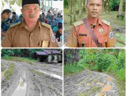 Akses Jalan Utama dari Simarlelan Menuju Desa Lumut Nauli dan Lumut Maju Nyaris Terputus