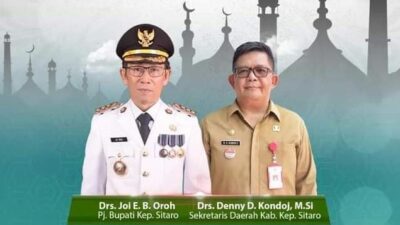 Pj Bupati Joi Oroh dan Sekda Denny Kondoj Ucapkan Selamat Idul Fitri